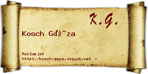 Kosch Géza névjegykártya