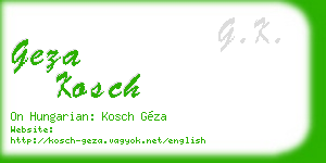 geza kosch business card